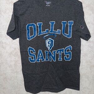 Champion Gray T-Shirt with Blue OLLU Saints Design